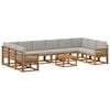 vidaXL Set de canapele de exterior 11 buc. Natural și gri deschis