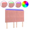 vidaXL Tăblie de pat cu LED, roz, 144x5x118/128 cm, catifea