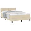 vidaXL Pat cu arcuri cu saltea cu headboard Crem 160 x 200 cm țesătură