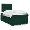 vidaXL Pat box spring cu saltea, verde &icirc;nchis, 120x200 cm, catifea