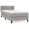 vidaXL Pat continental cu saltea, gri deschis, 80x200 cm, textil