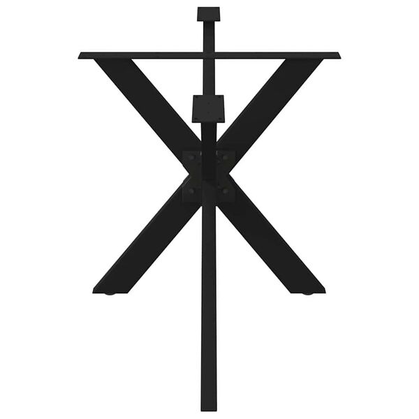 vidaXL Picior masă de sufragerie &icirc;n formă de păianjen, negru, 150x78x(72-73) cm, oțel