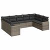 vidaXL Set canapele de grădină, 9 piese, cu perne, gri, poliratan