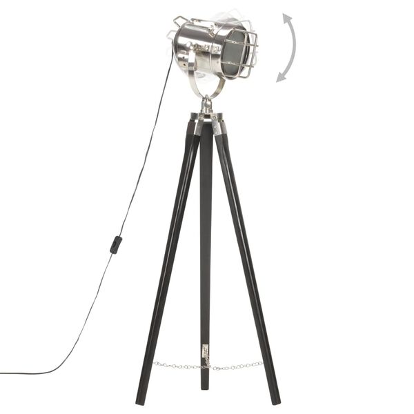 vidaXL Lampă de podea trepied, negru, 97 cm, lemn masiv de mango