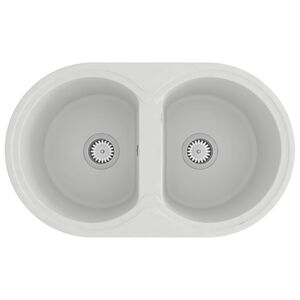 vidaXL Chiuvetă de bucătărie Alb 78 x 47 x 20.5 cm Granit