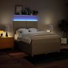vidaXL Pat box spring cu saltea, crem, 160x200 cm, material textil
