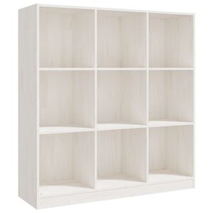 vidaXL Bibliotecă/Separator cameră alb 104x33,5x110 cm lemn masiv pin