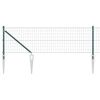 vidaXL Gard European cu V&acirc;rfuri 10 x 0,8 m Oțel cu strat de PVC Verde