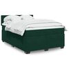 vidaXL Pat box spring cu saltea, verde &icirc;nchis, 160x200 cm, catifea