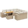 vidaXL Set canapele de grădină, 9 piese, cu perne, bej, poliratan
