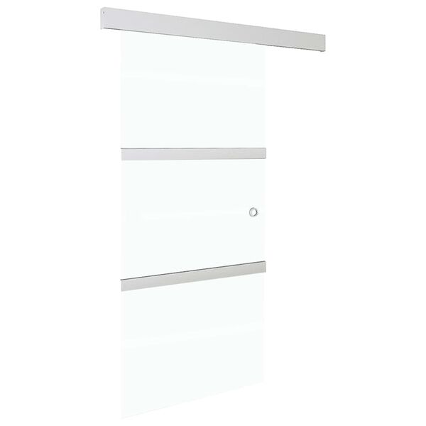 vidaXL Ușă glisantă cu opritoare soft argintiu 102,5x205 cm sticlă ESG