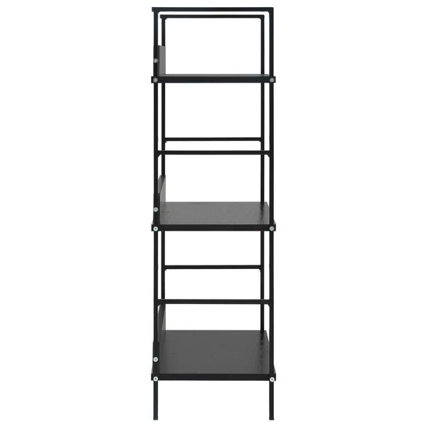 vidaXL Etajeră cărți 3 rafturi, negru, 60x27,6x90,5 cm, lemn prelucrat