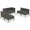 vidaXL Set mobilier de grădină cu perne, 6 piese, gri, poliratan