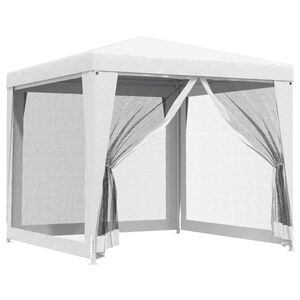 vidaXL Cort de petrecere cu 4 pereți din plasă, alb, 2,5 x 2,5 m