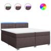 vidaXL Pat box spring cu saltea, maro &icirc;nchis, 200x200 cm, textil
