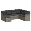 vidaXL Set canapele de grădină, 7 piese, cu perne, gri, poliratan