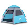vidaXL Cort de camping cabană 4 persoane albastru cu eliberare rapidă