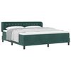vidaXL Pat cu arcuri cu headboard Verde &icirc;nchis 180 x 200 cm Catifea