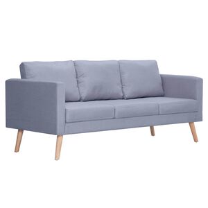 vidaXL Canapea cu 3 locuri, material textil, gri deschis