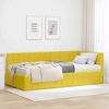 vidaXL Cadru de pat colțar cu saltea cu headboard 2 pcs Galben Catifea