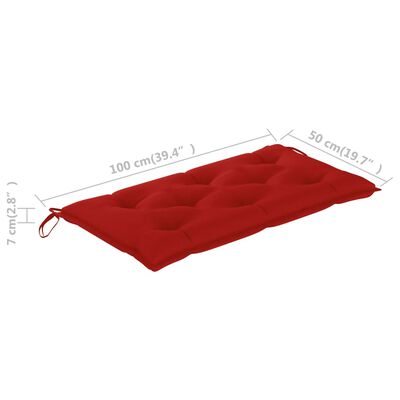 vidaXL Pernă pentru balansoar, roșu, 100 cm, material textil