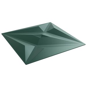 vidaXL Panouri de perete Stea 12 pcs Verde Star 50 x 50 cm Spumă XPS
