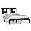 vidaXL Cadru de pat mic dublu, negru, 120x190 cm, lemn masiv