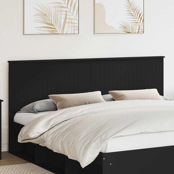vidaXL Tăblie cap cu headboard Stejar Negru 200 cm Lemn compozit