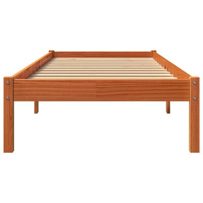 vidaXL Cadru de pat, maro ceruit, 90x200 cm, lemn masiv de pin