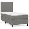 vidaXL Pat box spring cu saltea, gri &icirc;nchis, 80x200 cm, textil
