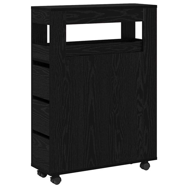 vidaXL Set de mobilier pentru baie Stejar Negru 65 x 23 x 87 cm
