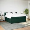 vidaXL Pat box spring cu saltea, verde &icirc;nchis, 200x200 cm, catifea