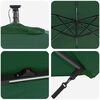 vidaXL Parasol banana cu brațe Verde 249 x 249 x 250 cm