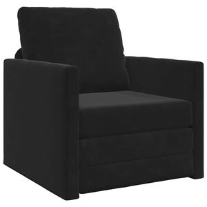 vidaXL Pat canapea Negru 74 x 77 x 81 cm Catifea