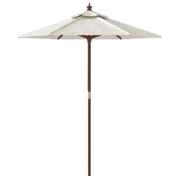 vidaXL Umbrelă de soare de grădină stâlp din lemn nisipiu 196x231 cm