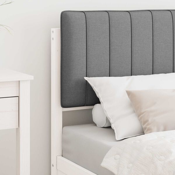 vidaXL Cadru de pat cu tăblie tapițată Gri deschis 80 x 200 cm