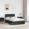 vidaXL Cadru de pat cu headboard Negru 135 x 190 cm Lemn prelucrat