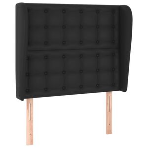 vidaXL Tăblie de pat cu aripioare, negru, 83x23x118/128 cm, piele eco