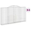 vidaXL Coșuri gabion arcuite 4 buc. 300x30x160/180 cm, fier galvanizat