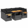 vidaXL Set canapele de grădină cu perne, 7 piese, negru, poliratan