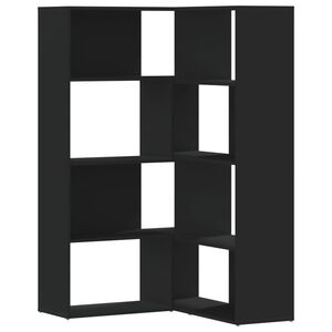 vidaXL Bibliotecă 4 niveluri, negru, 85x85x140 cm, lemn prelucrat