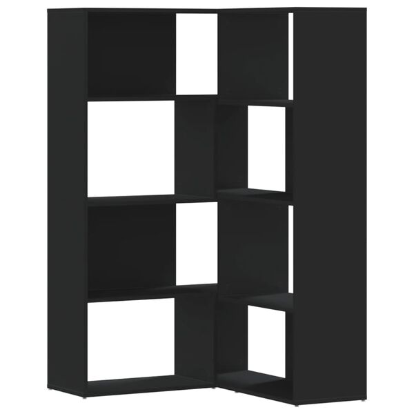 vidaXL Bibliotecă 4 niveluri, negru, 85x85x140 cm, lemn prelucrat