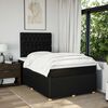 vidaXL Pat box spring cu saltea, negru, 120x190 cm, catifea