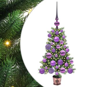 vidaXL Brad de Crăciun cu 150 LED cu suport Verde 65 cm PE