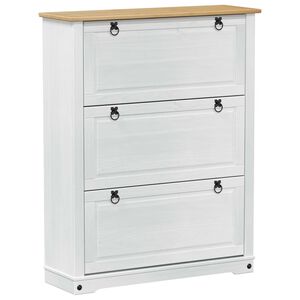 vidaXL Dulap pentru pantofi cu sertar Corona Alb 99 x 32 x 122 cm