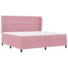 vidaXL Pat cu arcuri cu saltea cu headboard Roz 200 x 200 cm Poliester