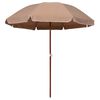 vidaXL Umbrelă de soare de grădină, st&acirc;lp din oțel, taupe, 240 cm