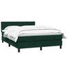 vidaXL Pat box spring cu saltea, Verde &icirc;nchis, 140x210 cm, catifea
