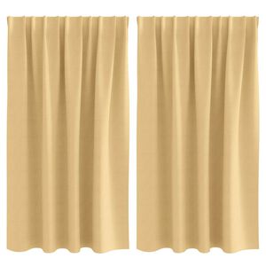 vidaXL Perdele Opaque cu Inel 2 buc. Bej 140 x 140 cm Poliester