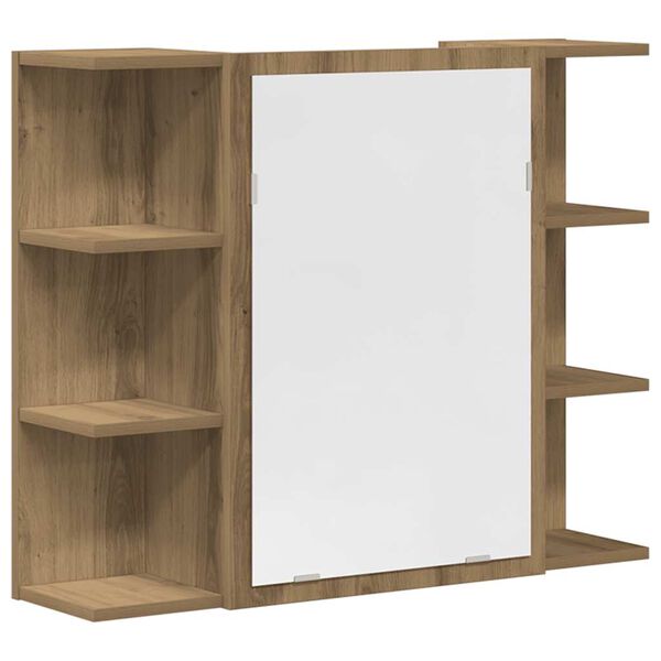 vidaXL Set mobilier de baie, 3 piese, stejar artizanal, lemn prelucrat